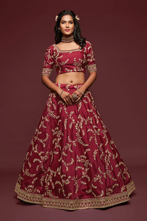 New Indian Collection Wedding Wear Lehenga Choli With Dupatta Pink Colour