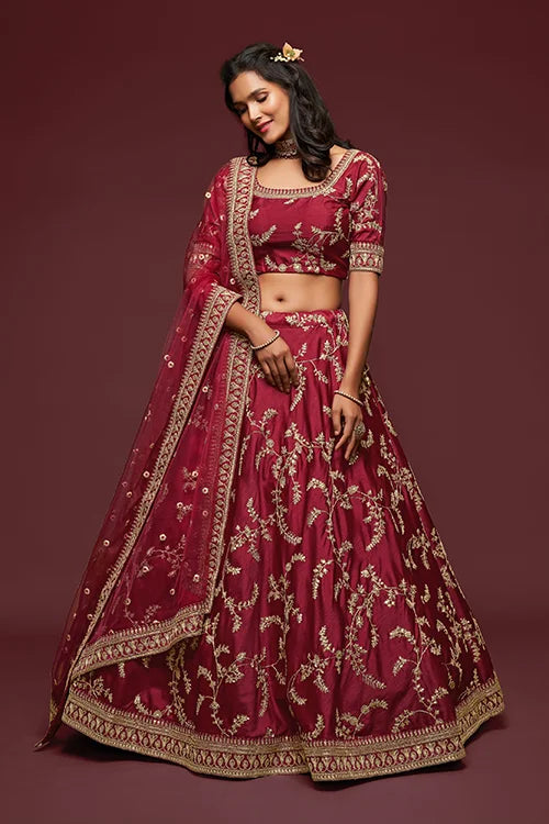 New Indian Collection Wedding Wear Lehenga Choli With Dupatta Pink Colour