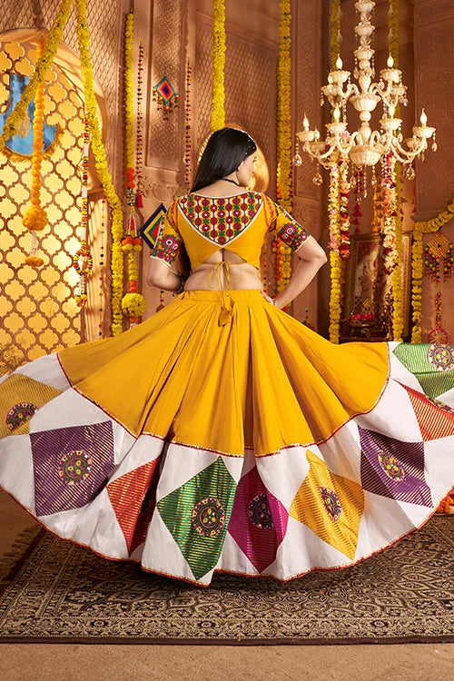 Mustard Yellow Ready to Wear Chaniya Choli for Navratri