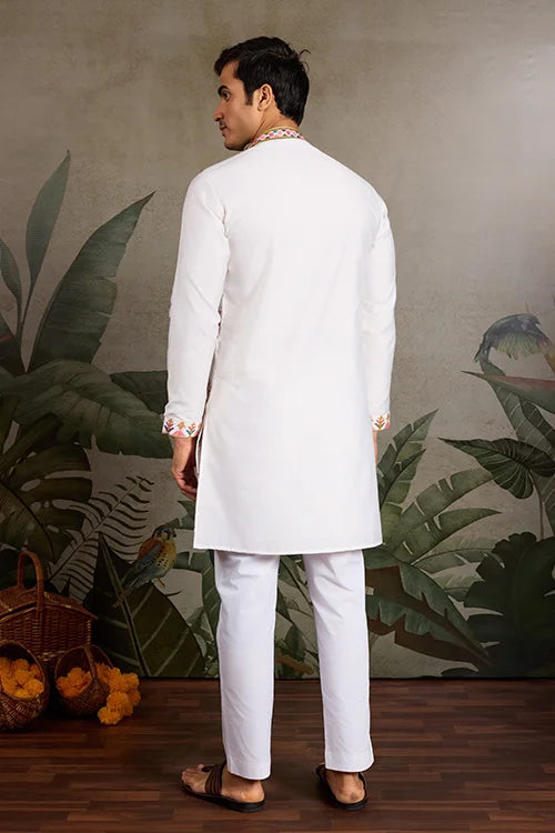 Classy Look Festive Occasion White Kurta for Mens
