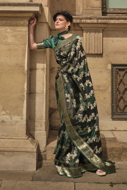 Banarasi Satin Silk Saree with Unstitched Blouse
