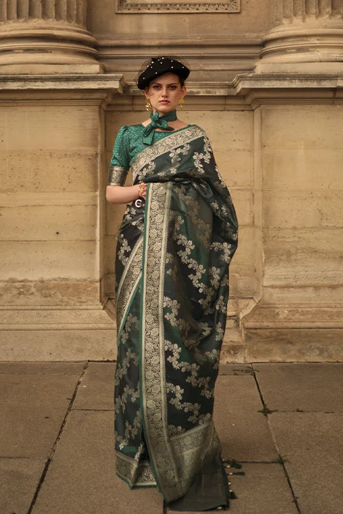 Banarasi Satin Silk Saree with Unstitched Blouse