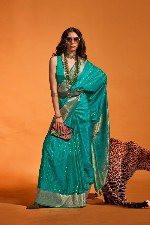 Banarasi Silk Saree with Blouse – Handloom Zari Work