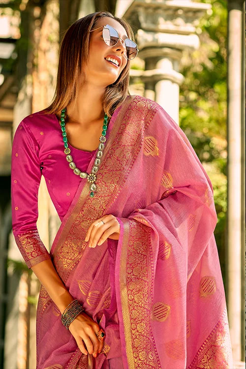 Banarasi Tissue Soft Silk Saree with Butti Blouse