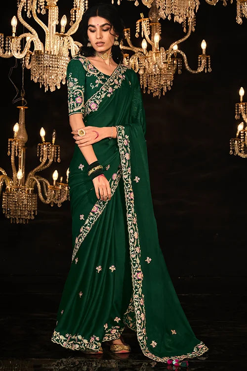Banarasi Pure Silk Saree with Heavy Embroidery Work