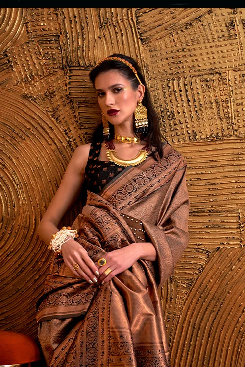 Handloom Weaving Silk Saree with Unstitched Blouse