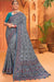 Bandhani Silk Mirror Work Saree with Blouse Piece