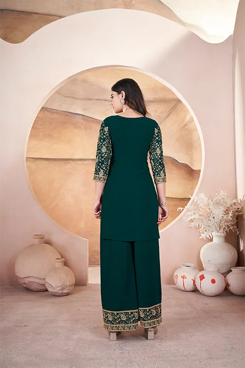 Green Embroidered Pakistani Salwar Suit For Women