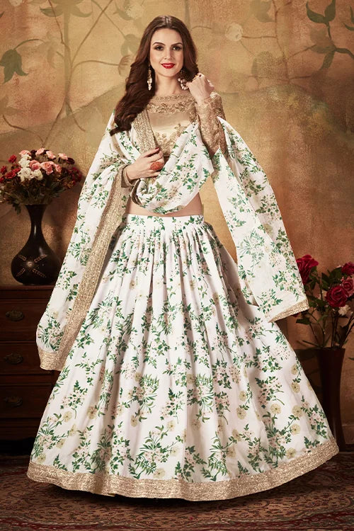 Off-White Bridal Lehenga Choli with Dupatta – ShubhKala Store