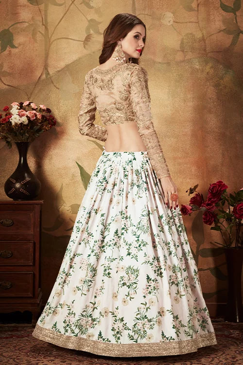 Off-White Bridal Lehenga Choli with Dupatta – ShubhKala Store