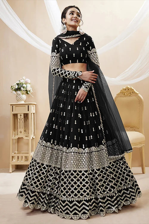 Black Color Exclusive Elegance and Stylish Lehenga Choli online