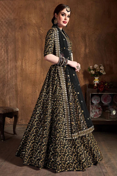 Black Latest Lehenga Choli Elegant Designer Wear