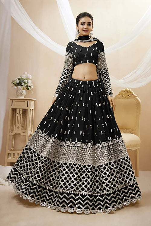 Black Color Exclusive Elegance and Stylish Lehenga Choli online