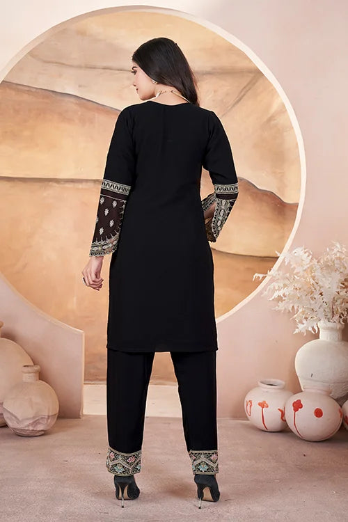 Black Georgette Embroidered Pakistani Designs Suits