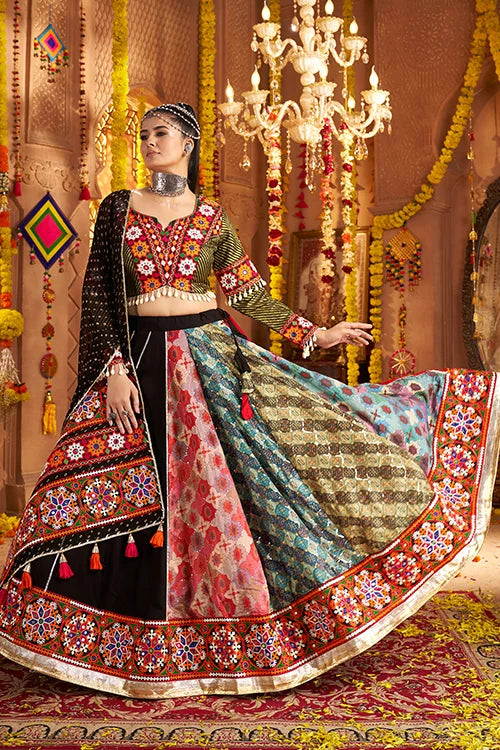 Elegant Black Navratri Ghagra Choli Design for Women
