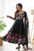 Beautiful Black Organza Anarkali Gown with Dupatta