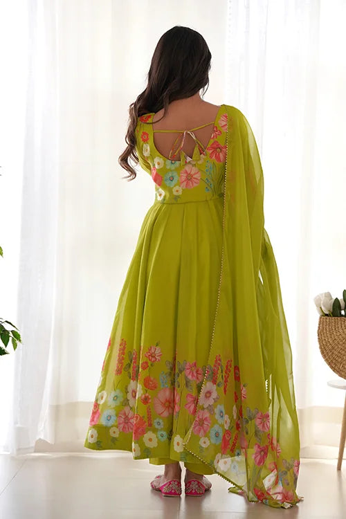 Liril Floral Printed Organza Anarkali Suit Online Shopping