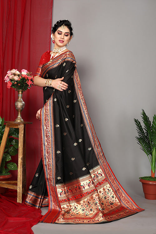 Blue Stylish Weaving and Lovely Paithani Silk Sarees