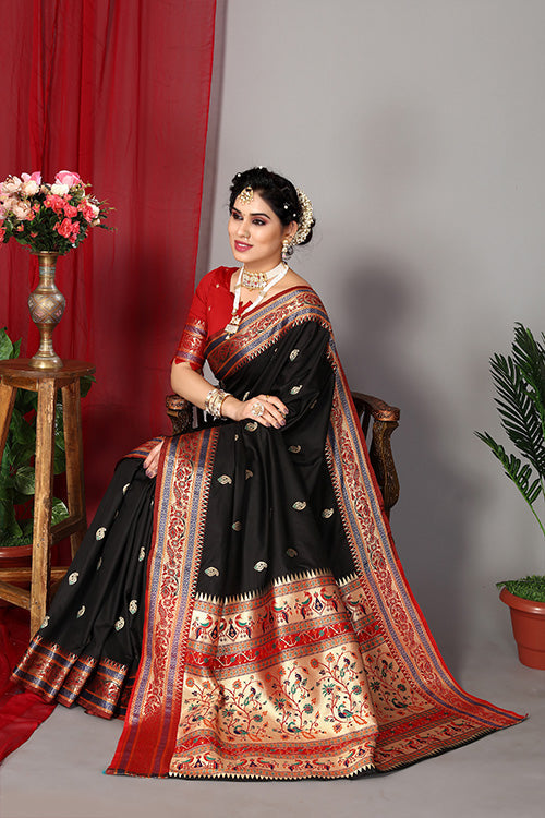 Blue Stylish Weaving and Lovely Paithani Silk Sarees