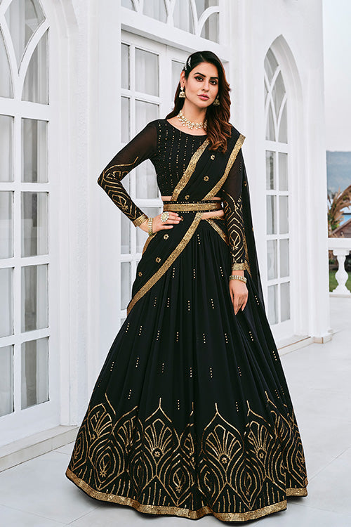Traditional & Exclusive Black Designer Wedding Lehenga Choli