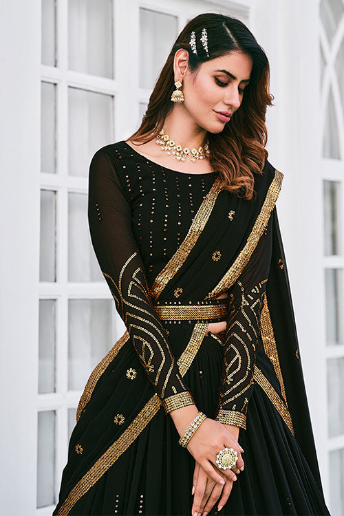 Traditional & Exclusive Black Designer Wedding Lehenga Choli