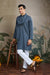 Diwali Special Blue Grey Viscose Silk Kurta with Mirror Work