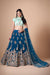 Blue Soft Net Sequins Embroidered With Mirror Work Lehenga Choli