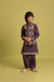 Premium Purple Kids Koti Kurta Pajama Set for Wedding Style