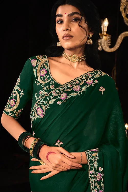 Banarasi Pure Silk Saree with Heavy Embroidery Work