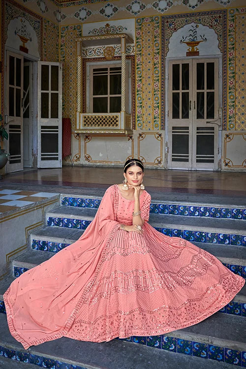 Designer Pink Wedding Lehenga Choli With Dupatta