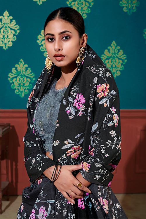 Girly Bridesmaid Beautiful Silk Printed Work Lehenga Choli