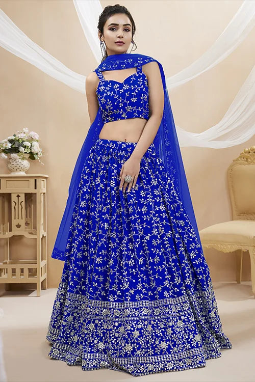 Buy Blue Georgette Lehenga Choli Online for Women
