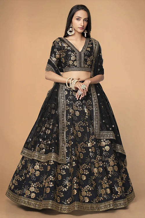 Buy Latest Black Lehenga Choli Online at Shubhkala
