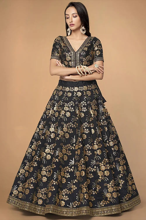 Buy Latest Black Lehenga Choli Online at Shubhkala