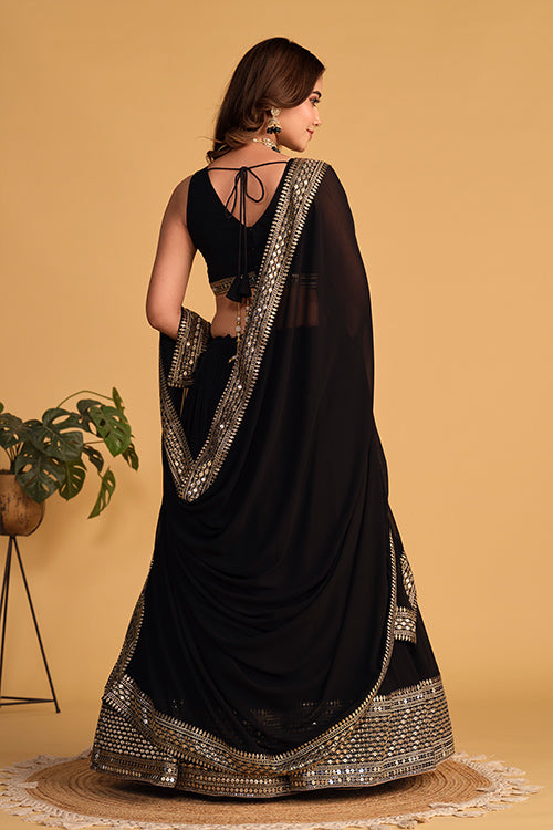 Buy Latest Indian Designer Black Color Lehenga Choli