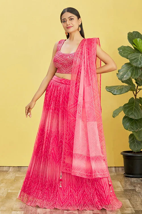 Buy Latest Pink Color Lehenga Choli Online