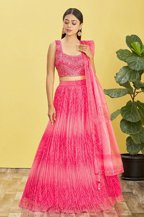 Buy Latest Pink Color Lehenga Choli Online