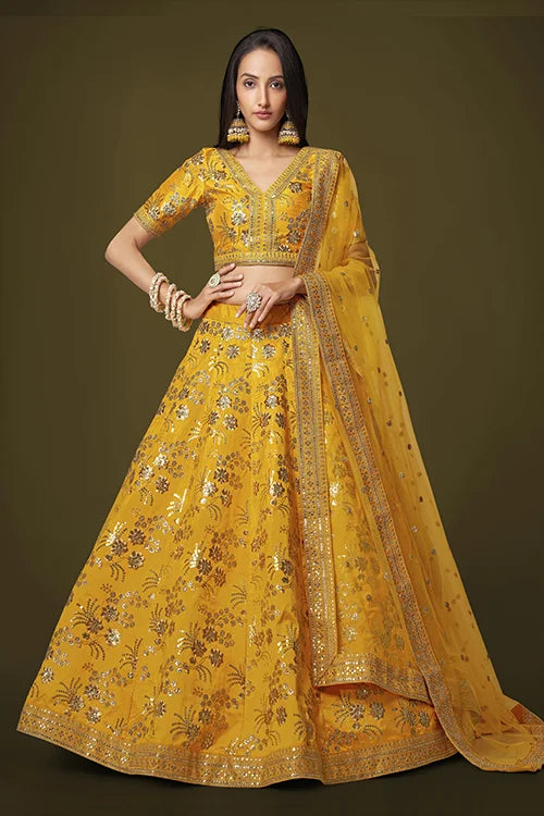 Buy Latest Yellow Lehenga Cholis Online