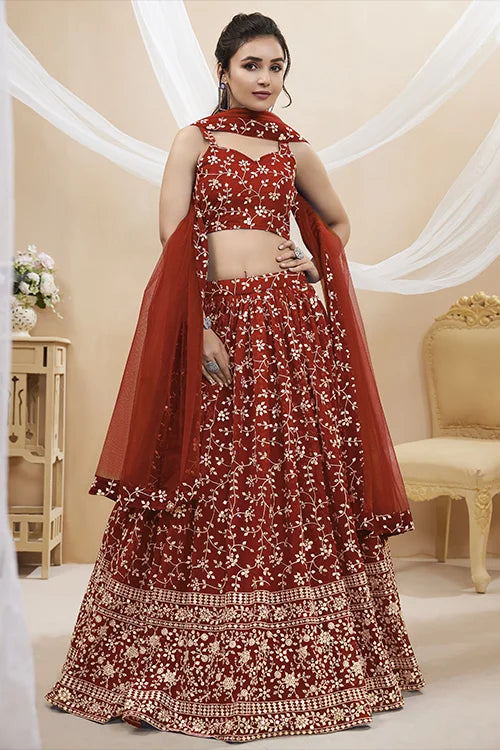 Buy Red Lehenga Choli Online For Wedding at Shubhkala