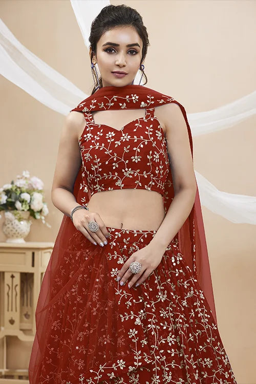 Buy Red Lehenga Choli Online For Wedding at Shubhkala