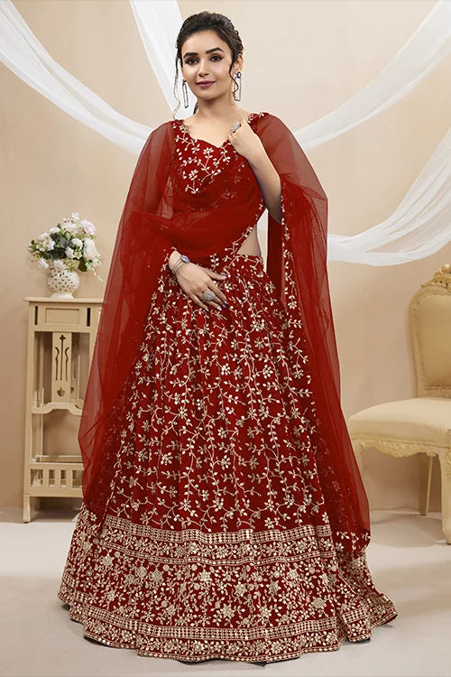 Buy Red Lehenga Choli Online For Wedding at Shubhkala