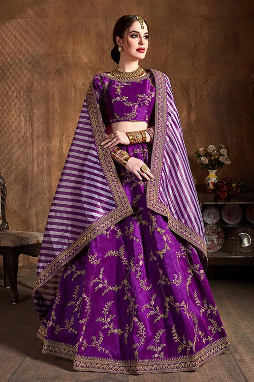By New Collection Wedding Wear For Women Purple Colour