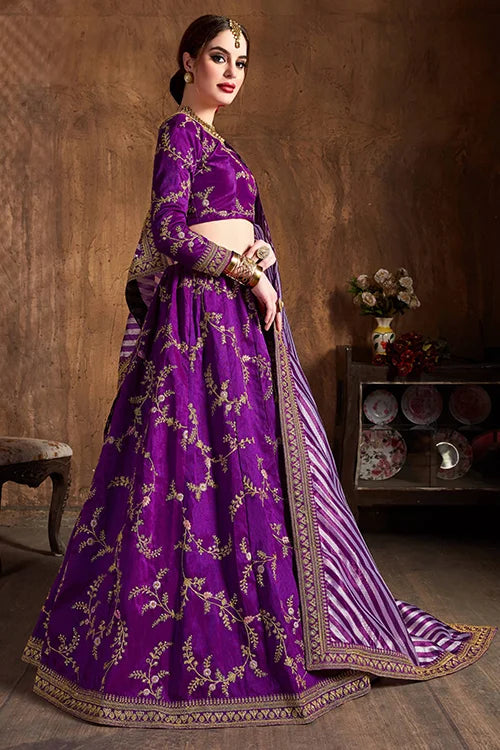 By New Collection Wedding Wear For Women Purple Colour
