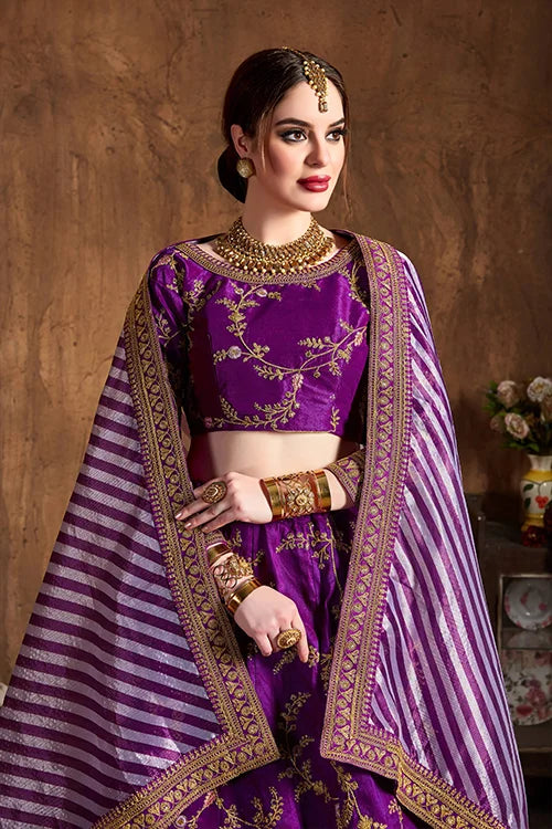 By New Collection Wedding Wear For Women Purple Colour