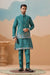 Wedding Party Outfit Rama Green Kurta Koti Pant for Men