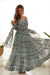 Light Blue Exclusive Gerogette Colorful Zigzag Print Anarkali Gown with Dupatta