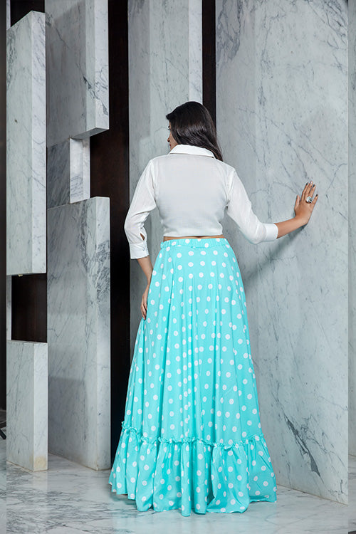 Shubhkala Exclusive White Designer Crop-Top Collection