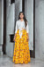 Exclusive White Yellow Printed Fancy Crop-Top