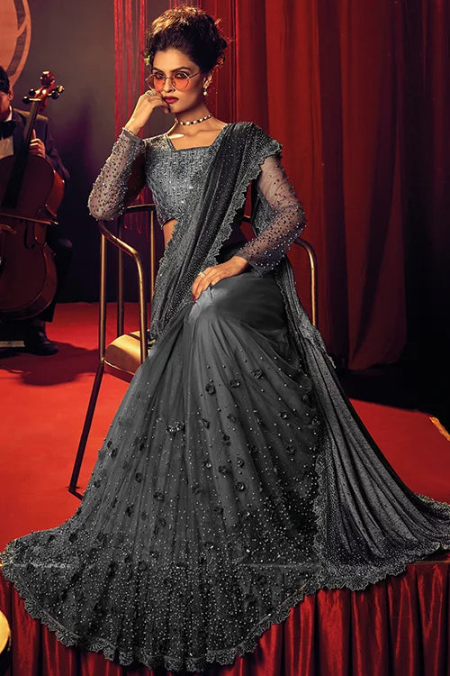 Unique Design Sequence Work Saree for women's