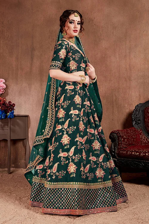 Dark Green Lehenga Designs For Brides To Be